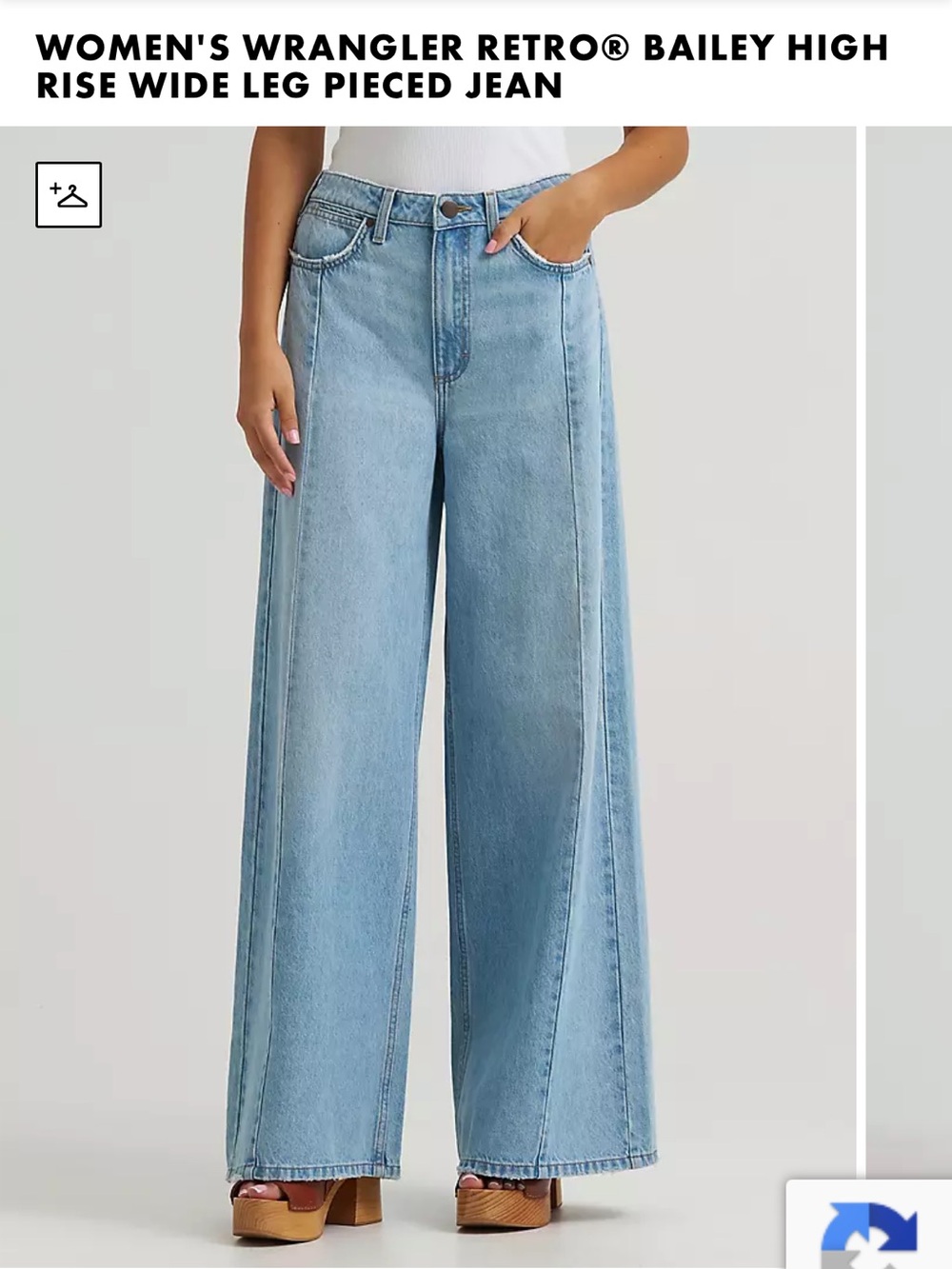 Wrangler Light Blue High-Rise Wide Leg Jeans